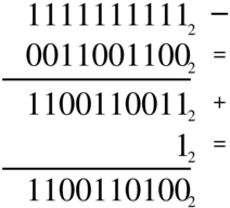 complemento alla base di 0011001100_(2)